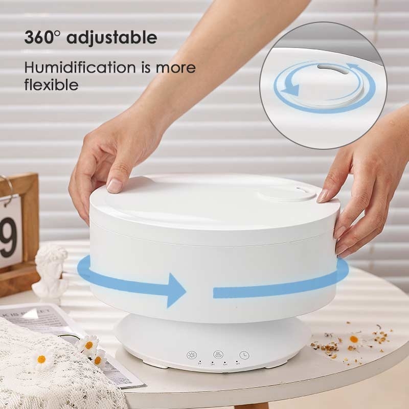 1Umidificatore d'aria a nebbia fresca portabile per la casa da 6L con luce notturna e diffusore di aroma di olio essenziale