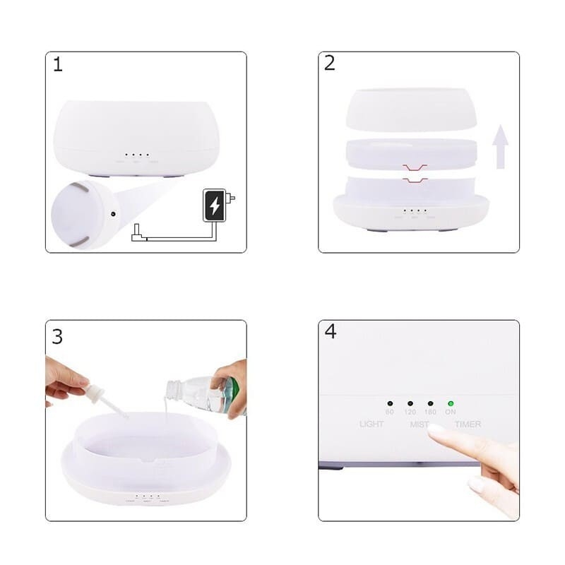 Diffusore di aromatizzanti portatile 500 ml Ultrasuoni Aromaterapia Diffusore di olio essenziale con telecomando