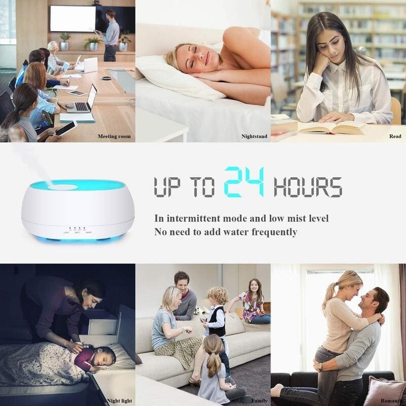 Diffusore di aromatizzanti portatile 500 ml Ultrasuoni Aromaterapia Diffusore di olio essenziale con telecomando