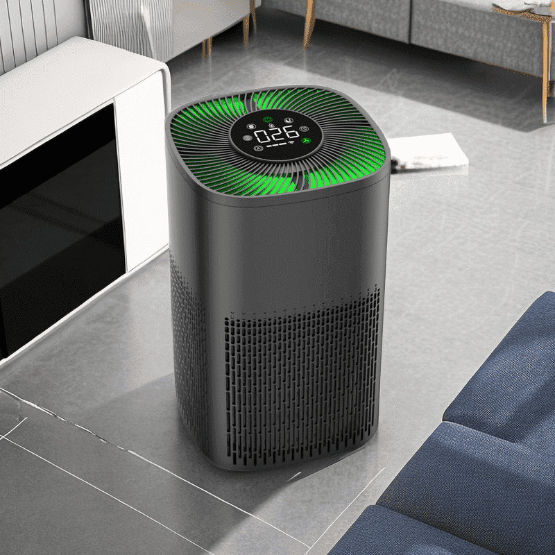 Purificatore d'aria intelligente con display PM2.5 e luce tricolore LED