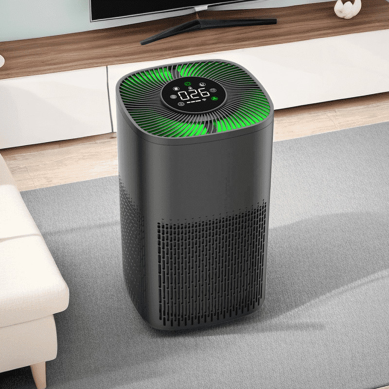 Purificatore d'aria intelligente con display PM2.5 e luce tricolore LED