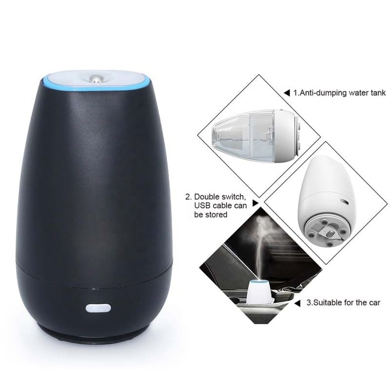 Diffusore per auto Umidificatore Aromaterapia Diffusore di olio essenziale USB Cool Mist Mini Diffusore portatile