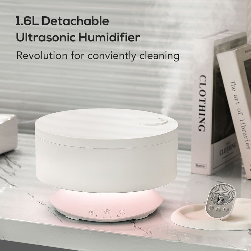 1Umidificatore d'aria a nebbia fresca portabile per la casa da 6L con luce notturna e diffusore di aroma di olio essenziale