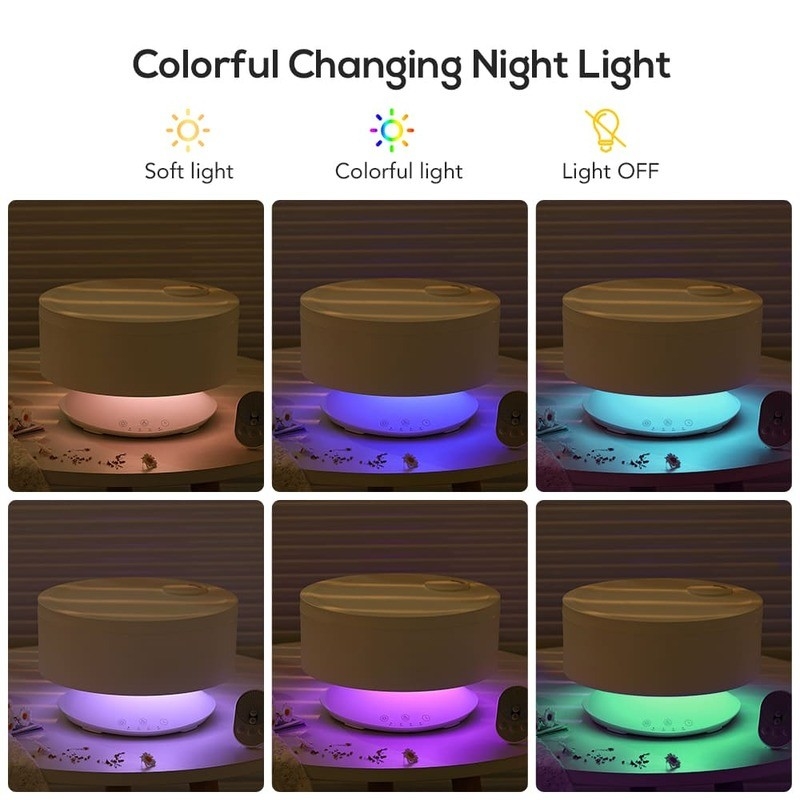 1Umidificatore d'aria a nebbia fresca portabile per la casa da 6L con luce notturna e diffusore di aroma di olio essenziale